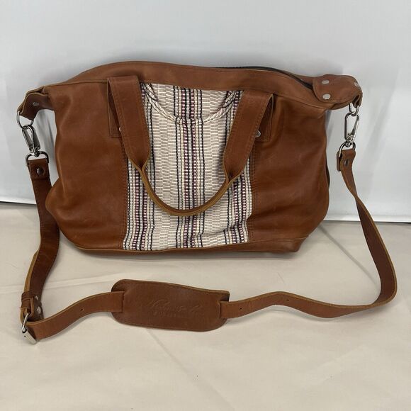 Nena & Co. Medium Tote Leather Textile Purse With Crossbody Strap - Picture 10 of 10